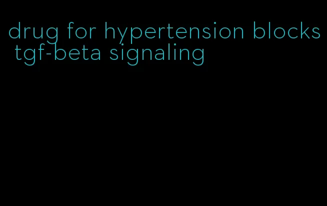 drug for hypertension blocks tgf-beta signaling